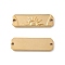 Ion Plating(IP) 304 Stainless Steel Connector Charms, Rectangle Links with Sun Pattern, Real 18K Gold Plated, 30x10x2mm, Hole: 1.5mm