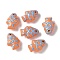 Baking Paint Glass Enamel Beads, Fish, Light Salmon, 19.5~20x13.5~14x9mm, Hole: 1.4mm