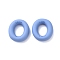 Spray Painted Alloy Pendants, Rubberized Style, Purple, Letter O, 21x19x6mm, Hole: 1.5mm