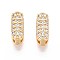 Brass Micro Pave Clear Cubic Zirconia Beads, Letter, Nickel Free, Letter I, 9x49x5mm, Hole: 3X2mm