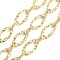 Brass Hammered Textured Oval Link Chains, with Spool, Unwelded, Lead Free & Cadmium Free, Long-Lasting Plated, Lead Free & Nickel Free & Cadmium Free, Real 18K Gold Plated, Link: 20x11x1mm and 12.5x6.5x1.5mm