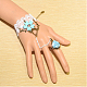 Retro Cloth Lace Gothic Alloy Flower Resin Bracelets Connected Resin Flower Rings BJEW-JL041-10-3