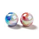 UV Plating Opaque Rainbow Iridescent Acrylic Beads PACR-D069-04-2