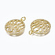 Brass Micro Pave Clear Cubic Zirconia Pendants ZIRC-N039-126-NF-3