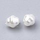 環境に優しいプラスチック模造真珠ビーズ  高い光沢  グレードA  ホワイト  6.5x6mm  穴：1.2mm MACR-T013-10-2