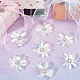 Abカラープラスチックスパンコールの花  ラインストーン付き  装飾アクセサリー  ホワイト  58x5mm FIND-WH0110-445-4