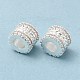 Crémaillère en laiton placage zircone cubique perles européennes KK-R147-03S-4