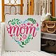 FINGERINSPIRE Mother's Day Heart Pattern Drawing Painting Stencils Templates (11.8x11.8inch) Heart Pattern with Word: Mom Stencils Decoration Stencils for Painting on Wood DIY-WH0172-388-4