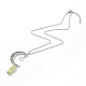 Natürliche Zitronenjade-Kugel mit Mond- und Sternanhänger-Halskette aus Legierung NJEW-JN03912-03-1