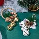 GORGECRAFT 2 Colors Christmas Tree Jingle Bell Ornament Metal Pine Berry Pinecones Bell Bow Door Hanger Hanging Pendant Bell with Rope Ring for Indoor Outdoor Xmas Home Sleigh Decor Gold White HJEW-GF0001-34-4