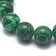 Bracelets extensibles en perles de malachite synthétiques X-BJEW-K212-A-031-3