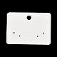 紙のピアスディスプレイカード  笑顔のプリントのイヤリングスタッド用ジュエリーディスプレイカード  ホワイト  長方形  5x7x0.05cm  穴：7mmと1.8mm  約100個/袋 CDIS-F007-02-3