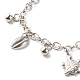 Étoile de mer & tortue & cauris forme de coquille 304 ensemble de bracelets à breloques en acier inoxydable pour fille femmes BJEW-JB06984-6