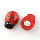 Dyed Beetle Wood Cabochons with Label Paster on Back WOOD-R255-02-2
