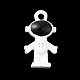 焼いた塗装合金ペンダント  宇宙飛行士  ホワイト  17.5~22x9.5~14.5x5~9.5mm  穴：1.4~1.8mm FIND-XCP0002-34-3