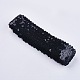 プラスチックpaillette弾性ビーズ  スパンコールビーズ  装飾アクセサリー  フラットラウンド  ブラック  45x2mm PVC-WH001-A01-45mm-1