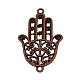 Tibetan Style Alloy Hamsa Hand/Hand of Fatima/Hand of Miriam Links TIBE-Q039-005R-FF-1