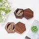 Hexagon Wooden Finger Ring Boxes CON-WH0085-66-3
