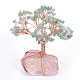 Fichas de aventurina verde natural y decoraciones con pedestal de cuarzo rosa G-S282-01-1