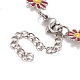 Enamel Daisy Link Chain Necklace NJEW-P220-01P-02-4