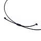 Collier pendentif double corne de pierres précieuses mélangées naturelles et synthétiques réglable avec cordon de cire pour les femmes NJEW-B086-01-6