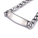 304 bracelets chaîne figaro id acier inoxydable BJEW-G631-01P-2