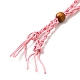 Fabricación de collar de bolsa de macramé de cordón de cuerda de cera trenzada NJEW-J007-03-3
