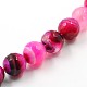 Dyed Natural Striped Agate/Banded Agate Faceted Round Bead Strands G-O038-13-1