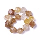 Brins de perles de quartz hématoïde jaune naturel G-P422-16-1