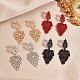 ANATTASOUL 4 Pairs 4 Colors Alloy Dangle Stud Earrings for Women EJEW-AN0003-92-7
