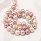 Facettes rondes chapelets de perles coquille de nacre X-BSHE-L012-6mm-NL002-3