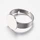Adjustable 304 Stainless Steel Finger Rings Components STAS-I097-039P-2