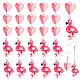 CHGCRAFT 40Pcs 2 Styles Flamingo Charms Lovely Heart Enamel Charms Mini Animal Resin Pendant with Loop for Valentine's Day Bracelets Necklace Earrings Keychain DIY Crafts RESI-CA0001-38-1
