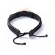 Adjustable Cowhide Leather Cord Braided Bracelets BJEW-JB04438-02-3