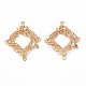 Brass Micro Pave Clear Cubic Zirconia Connector Charms KK-S356-702-1