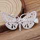 Brass Butterfly with Iron Alligator Hair Clips OHAR-PW0003-158P-1