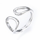 Brass Wire Wrap Teardrop Open Cuff Ring for Women RJEW-T001-96P-3