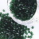 ガラスシードビーズを等級分けする  六角形（ツーカット）  透明色  濃い緑  1.5~2.5x1.5~2mm  穴：0.8mm  約2100個/袋  450 G /袋 SEED-S022-02P-1