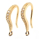 Brass with Crystal Rhinestone Earring Hooks KK-C024-20G-2