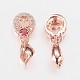 Long-Lasting Plated Brass Micro Pave Cubic Zirconia Ice Pick Pinch Bails ZIRC-F069-04B-RG-2