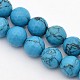 Teints à facettes rondes turquoise synthétique brins de perles G-E302-075-10mm-1