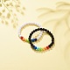 2 pièces 2 couleurs ensemble de bracelets extensibles en perles rondes en acrylique pour les enfants BJEW-JB08555-02-2