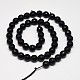 Faceted Round Grade A Black Stone Beads Strands G-N0137-04-6mm-2