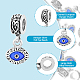 DICOSMETIC 40Pcs Evil Eye Dangle Charms Blue Evil Eye Charms with Large Hole Hanger Beads Antique Silver Enamel European Beads Charms Vintage Alloy Dangle Charms for Jewelry Making FIND-DC0002-65-4