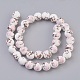 Chapelets de perles en céramique imprimées de fleurs manuelles PORC-J006-B02-10mm-2