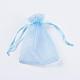オーガンジーバッグ巾着袋  高密度  長方形  コーンフラワーブルー  15x10cm OP-T001-10x15-09-2