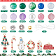 サニークルーDIYクリスマスブレスレット作りキット  ガラスパールビーズを含む  ギフトボックス&雪だるま&リース合金エナメルペンダント  ミックスカラー  438個/箱 DIY-SC0022-58-2