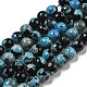 Faceted Round Dyed Natural Fire Crackle Agate Beads Strands G-D769-8mm-04-1