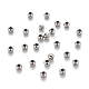 304 Stainless Steel Corrugated Beads, Round, Stainless Steel Color, 3x2.5mm, Hole: 1.2mm