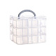 Caja contenedora de almacenamiento de plástico transparente de 3 nivel CON-PW0001-036D-1